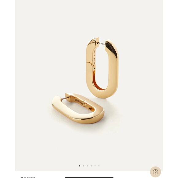 Jenny Bird Womens Gold Mega U-Link Hoop Earrings Fine Jewelry - Picture 1 of 7